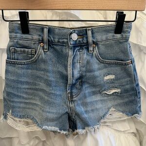 PacSun High Waisted Ripped Blue Denim Shorts Women’s Size 23